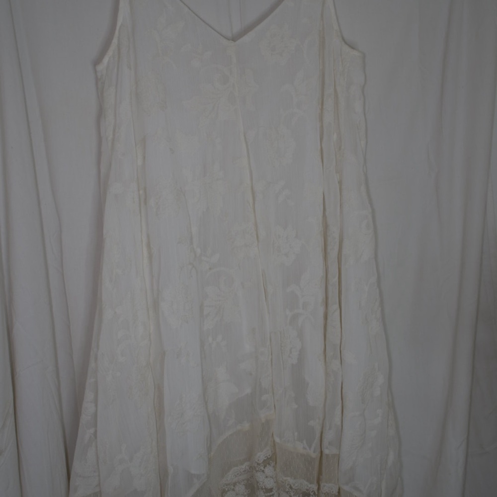 Anthropologie Cream Lace Midi Dress